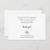 Einfaches Minimal-Logo für Unternehmen Vielen Dank Mitteilungskarte (Vorne/Hinten)