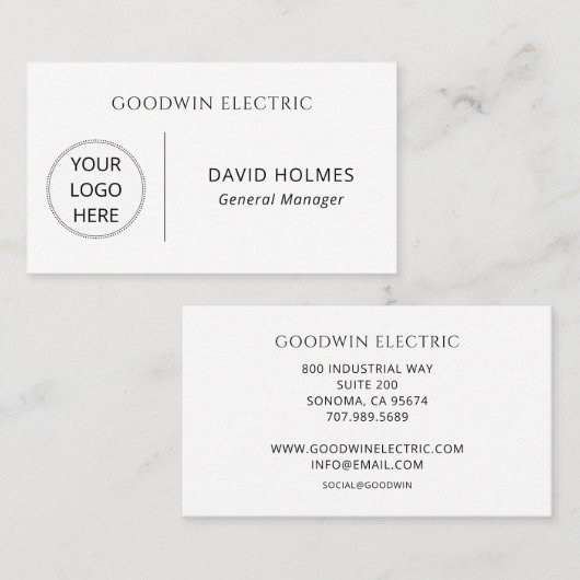 Einfaches Minimal Logo  Visitenkarte (Vorne/Hinten)
