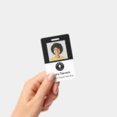 Einfaches Minimal Mitarbeiter Abzeichen QR und Bar Ausweis (Handheld)