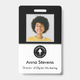 Einfaches Minimal Mitarbeiter Abzeichen QR und Bar Ausweis