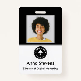 Einfaches Minimal Mitarbeiter Abzeichen QR und Bar Ausweis