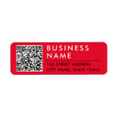 Einfaches Minimal Modern Red Schwarz-weiß Web QR C (Vorne)