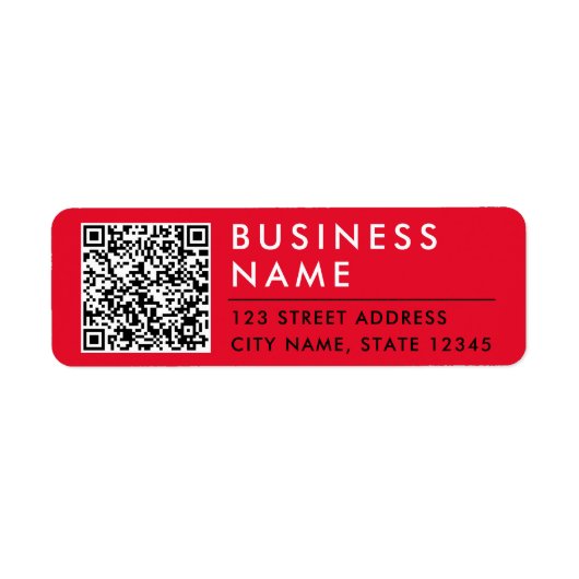 Einfaches Minimal Modern Red Schwarz-weiß Web QR C (Vorne)