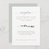 Einfaches Minimal Modern Watercolor Grüne Skript Einladung (Vorne/Hinten)