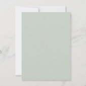 Einfaches Minimal Modern Watercolor Grüne Skript Einladung (Rückseite)