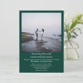 Einfaches Minimal Modernes Emerald Green Foto Hoch Einladung (Stehend Vorderseite)