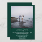 Einfaches Minimal Modernes Emerald Green Foto Hoch Einladung (Vorne/Hinten)