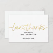 Einfaches Minimal Modernes Script-Brautparty Dankeskarte (Vorne/Hinten)