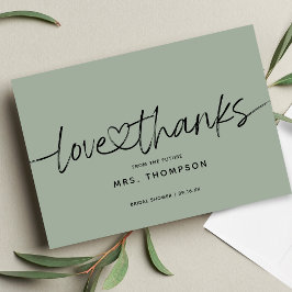 Einfaches Minimal Modernes Script-Brautparty Dankeskarte