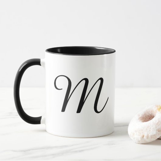 Einfaches Minimal-Monogramm-Logo füge deine Kaffee Tasse (Mit Donut)