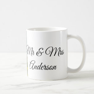 Einfaches Minimal-Mr-und-Mrs-fügen-Sie-Ihren-Namen Kaffeetasse