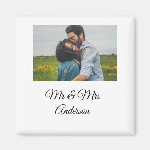 Einfaches Minimal-Mr-und-Mrs-fügen-Sie-Ihren-Namen Magnet