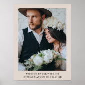 Einfaches Minimal Natural Foto Wedding Willkommens Poster (Vorne)
