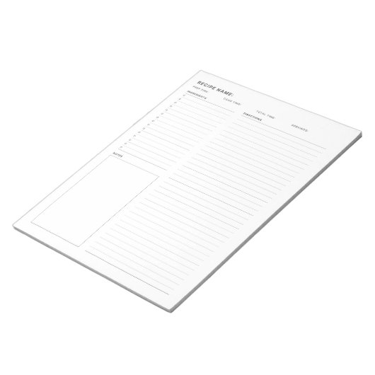 Einfaches Minimal Rezeptkarten Kartenbuch Notizblock (angewinkelt)
