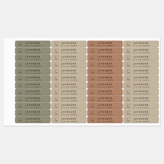 Einfaches Minimal Rustic Kraft Logo Candle Label Etiketten (Blatt)