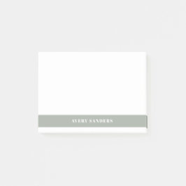 Einfaches Minimal-Sage Grün Moderner Farbblock Post-it Klebezettel