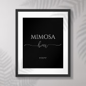 Einfaches Minimal Script Brautparty Mimosa Bar Poster
