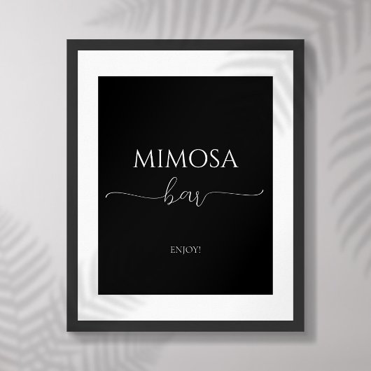 Einfaches Minimal Script Brautparty Mimosa Bar Poster