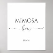 Einfaches Minimal Script Brautparty Mimosa Bar Poster (Vorne)