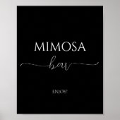 Einfaches Minimal Script Brautparty Mimosa Bar Poster (Vorne)