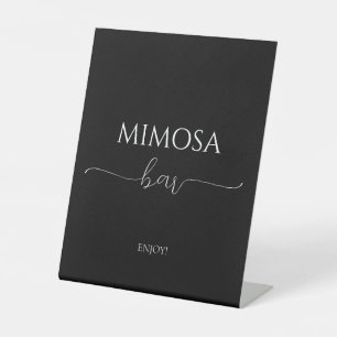Einfaches Minimal Script Brautparty Mimosa Bar Sockelschild