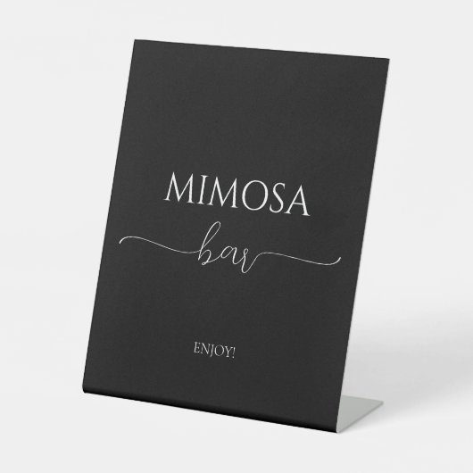 Einfaches Minimal Script Brautparty Mimosa Bar Sockelschild (Vorderseite)