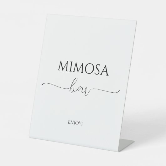 Einfaches Minimal Script Brautparty Mimosa Bar Sockelschild (Vorderseite)