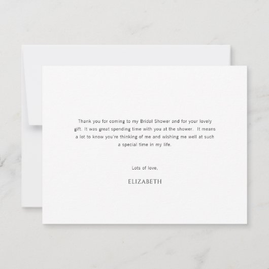 Einfaches Minimal Script Brautparty Vielen Dank Ka Dankeskarte (Rückseite)