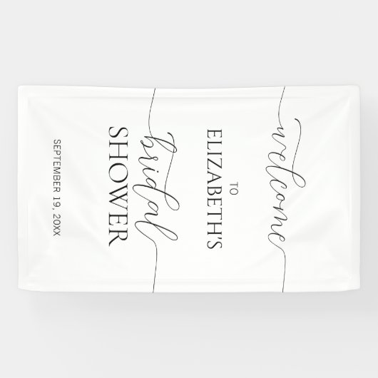 Einfaches Minimal Script Brautparty Willkommen Banner (Horizontal)