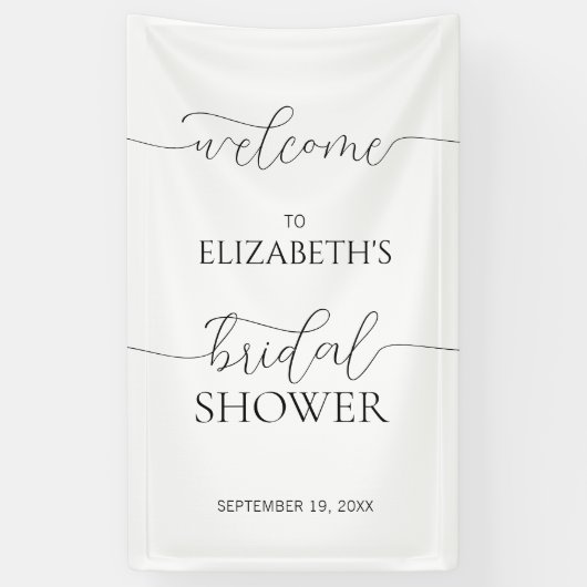 Einfaches Minimal Script Brautparty Willkommen Banner (Vertikal)