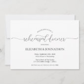 Einfaches Minimal Script Hochzeit Probe Dinner Einladung (Vorderseite)