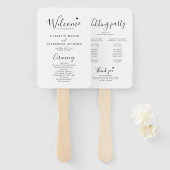 Einfaches Minimal-Script-Hochzeitsprogramm Fächer (Vorne und Hinten)