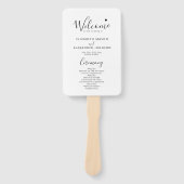 Einfaches Minimal-Script-Hochzeitsprogramm Fächer (Vorderseite)