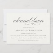 Einfaches Minimal Script Schwarz-weiß Probe Dinner Einladung (Vorderseite)