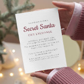 Einfaches Minimal Secret Weihnachten Party Einladung