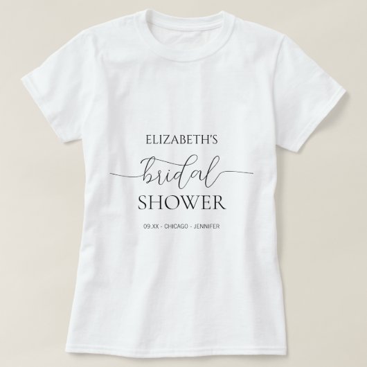 Einfaches Minimal-Skript-Brautabschiedsparty T-Shirt (Design vorne)