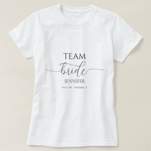 Einfaches Minimal-Skript Brautparty Team Braut T-Shirt