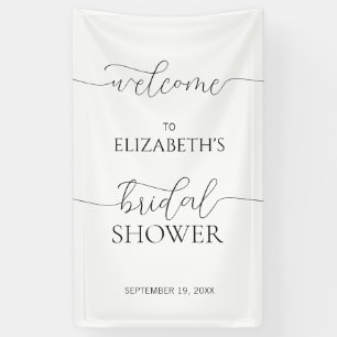 Einfaches Minimal-Skript Hochzeitsdusche Willkomme Banner
