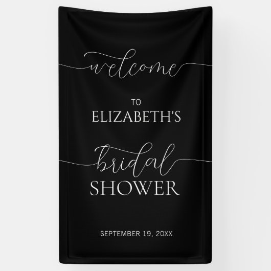 Einfaches Minimal-Skript Hochzeitsdusche Willkomme Banner (Vertikal)