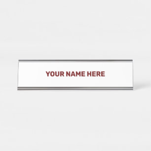 EINFACHES MINIMAL-TEXT-STYLE-TÜR-SIGN SCHREIBTISCHNAMENSPLAKETTE
