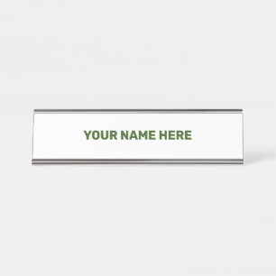 EINFACHES MINIMAL-TEXT-STYLE-TÜR-SIGN SCHREIBTISCHNAMENSPLAKETTE