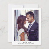 Einfaches Minimal Wedding Foto Dankeskarte (Vorderseite)