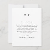 Einfaches Minimal Wedding Foto Dankeskarte (Rückseite)