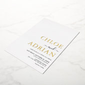 Einfaches Minimal Wedding Gold Folieneinladung (Gedreht)