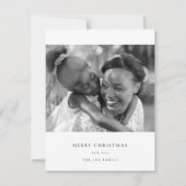Einfaches Minimal Weihnachten Schwarz-Weiß-Foto (Vorderseite)