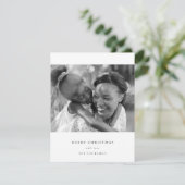 Einfaches Minimal Weihnachten Schwarz-Weiß-Foto (Stehend Vorderseite)