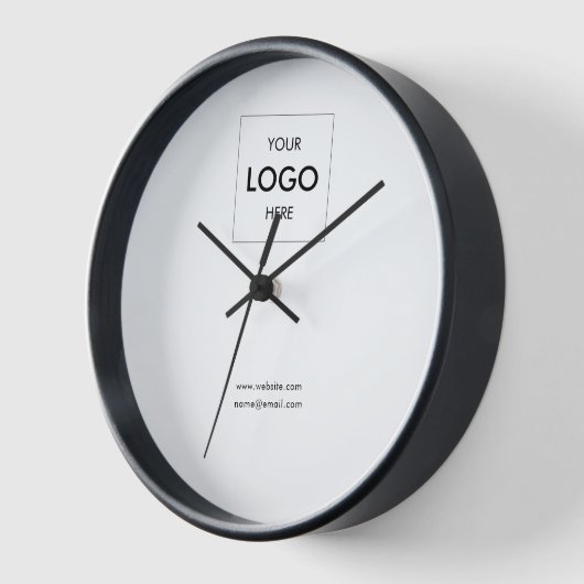 Einfaches Minimal-White-Logo für Unternehmen Uhr (Winkel)
