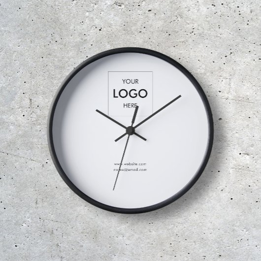 Einfaches Minimal-White-Logo für Unternehmen Uhr