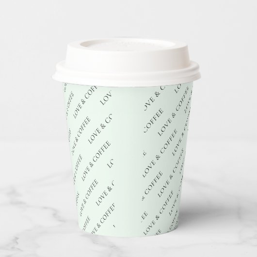 Einfaches minimales benutzerdefiniertes Textmuster Pappbecher (Links)