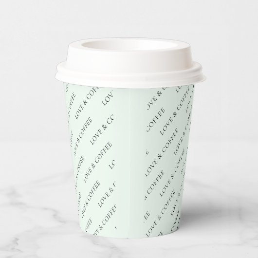 Einfaches minimales benutzerdefiniertes Textmuster Pappbecher (Rechts)